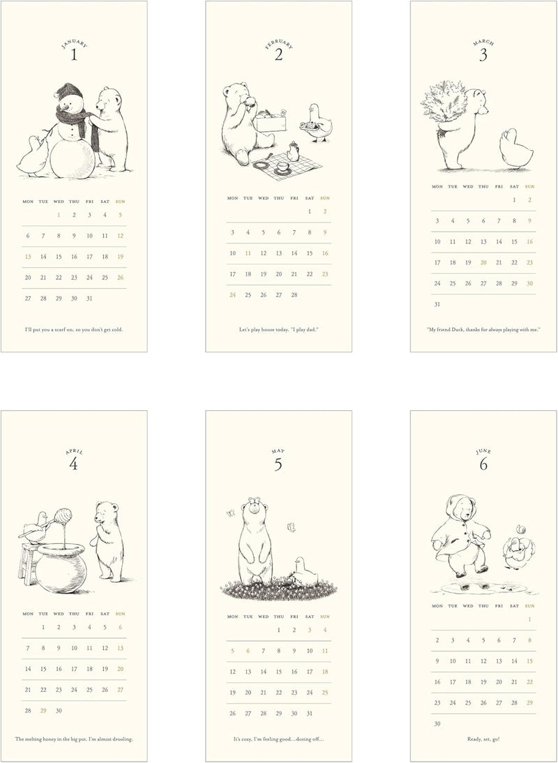 EL COMMUN MATOKA 2025 Desk Calendar Duck and Bear CAL-124
