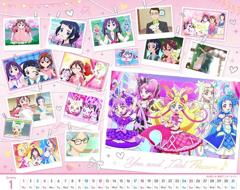 Toei Animation Pretty Cure All Stars 2026 Desk Calendar 16 x 20cm CL-016