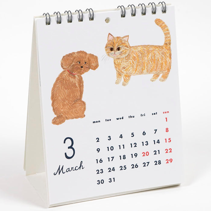 Greeting Life 2026 Desk Calendar Kahoko Sodeyama Cat & C-1686-SD