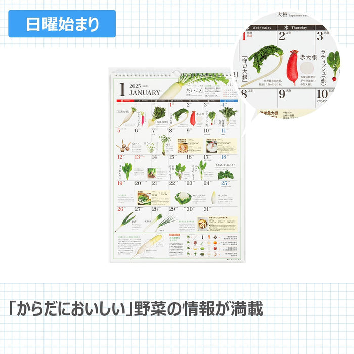 Takahashi 2025 Wall Calendar The Handy Vegetable Guide A3 E561