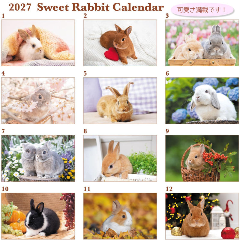 Active Corporation 2027 Desk Calendar Sweet Rabbit 27ACL-571