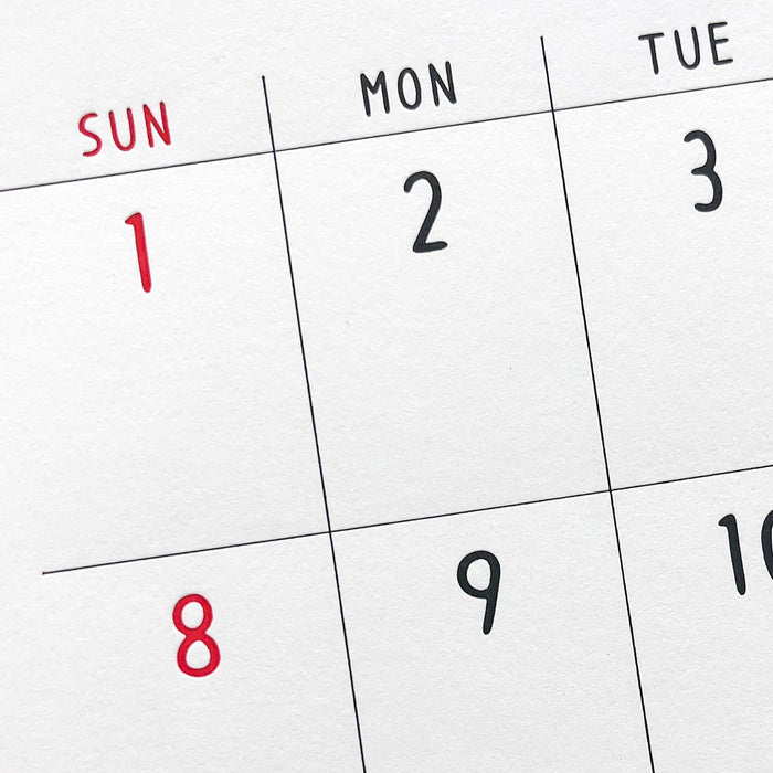 Greeting Life 2026 LETTERPRESS Wall Calendar Noritake C-1667-NT