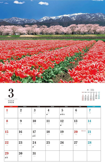Relaxing Flowers Place Calendar 2026 (Monthly/Wall Calendar)