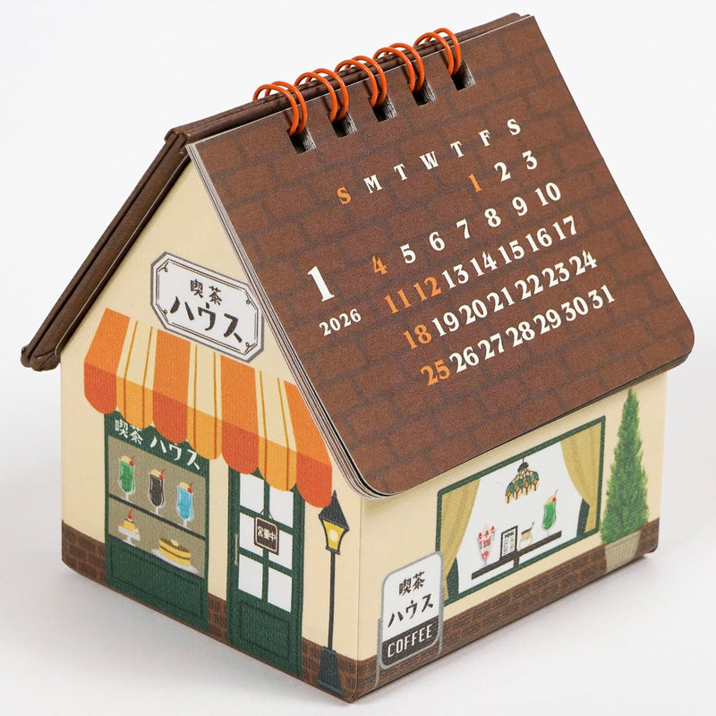 Greeting Life 2026 Desk Calendar House Box Cafe C-1732-TK