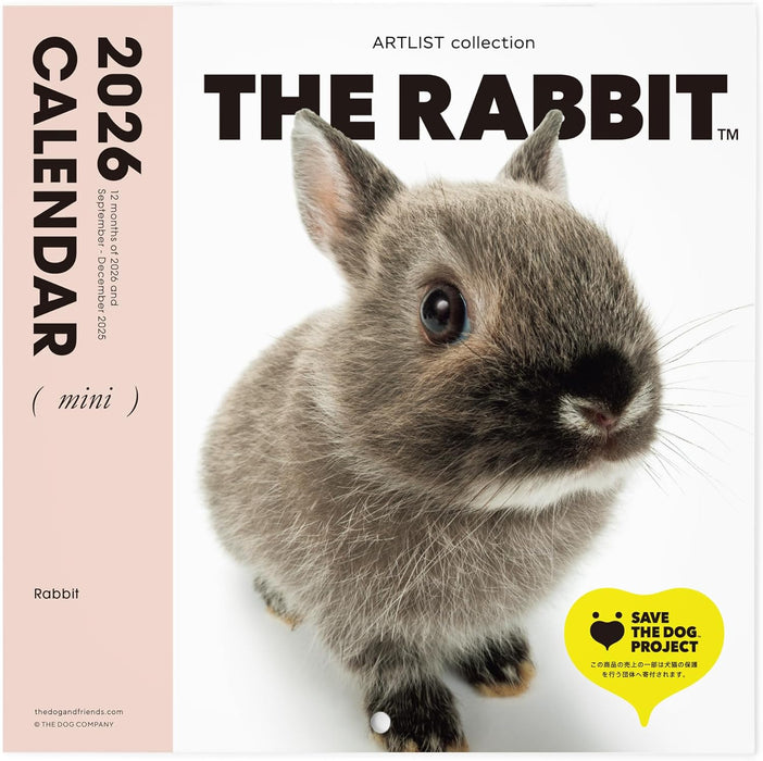 THE RABBIT 2026 Wall Calendar Mini Size