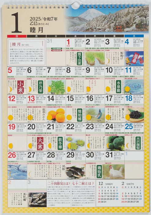 Takahashi 2025 Wall Calendar Saijiki A3 E551