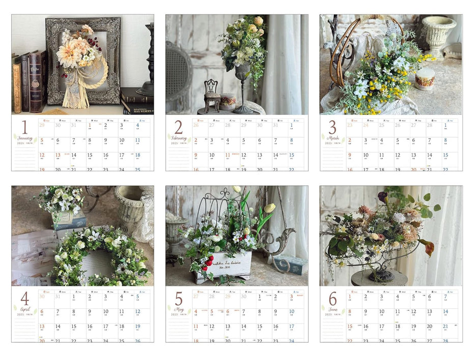 Calendar 2025 Seasonal Natural Elegance: Artificial Flower Design (Monthly/Wall Calendar) (Impress Calendar 2025)