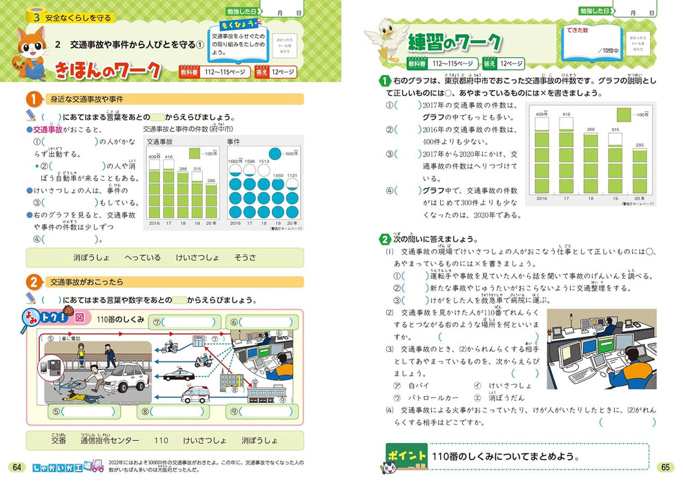 Shougaku Kyoukasho Work Social Studies 3nd Grade Nihon Bunkyo Shuppan Edition