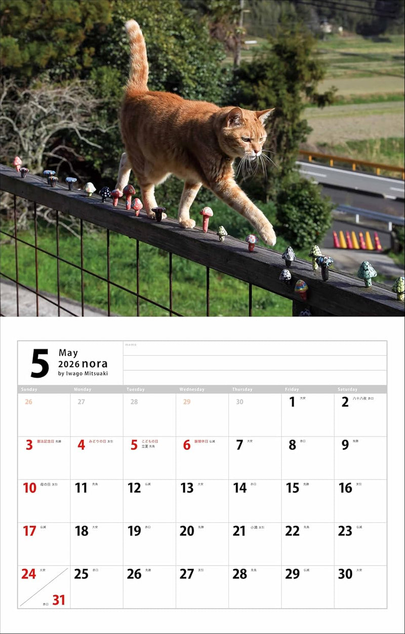 Mitsuaki Iwago Nora Calendar 2026