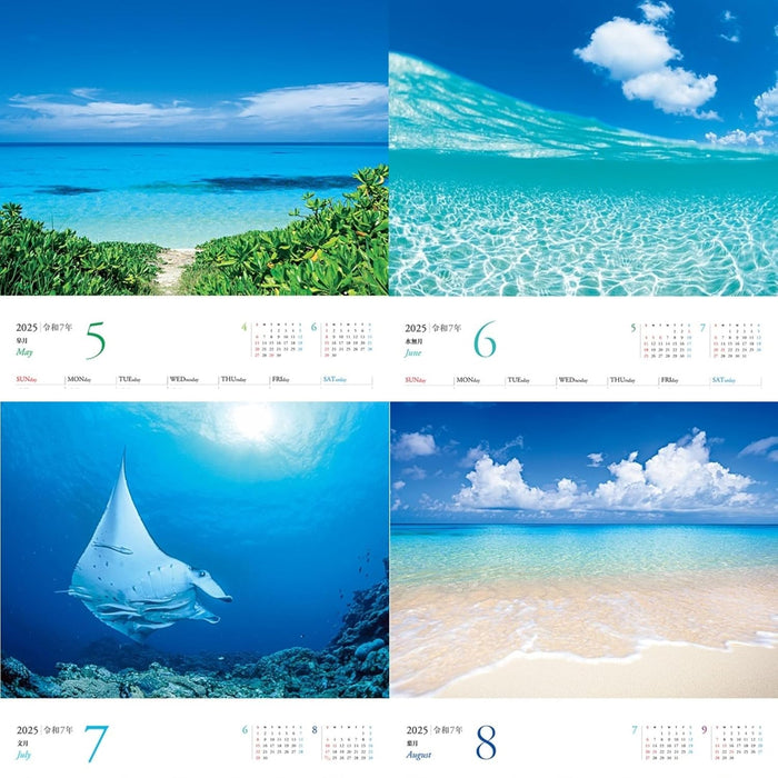 JTB Calendar Tropical Oceanic Islands OKINAWA 2025 Wall Calendar