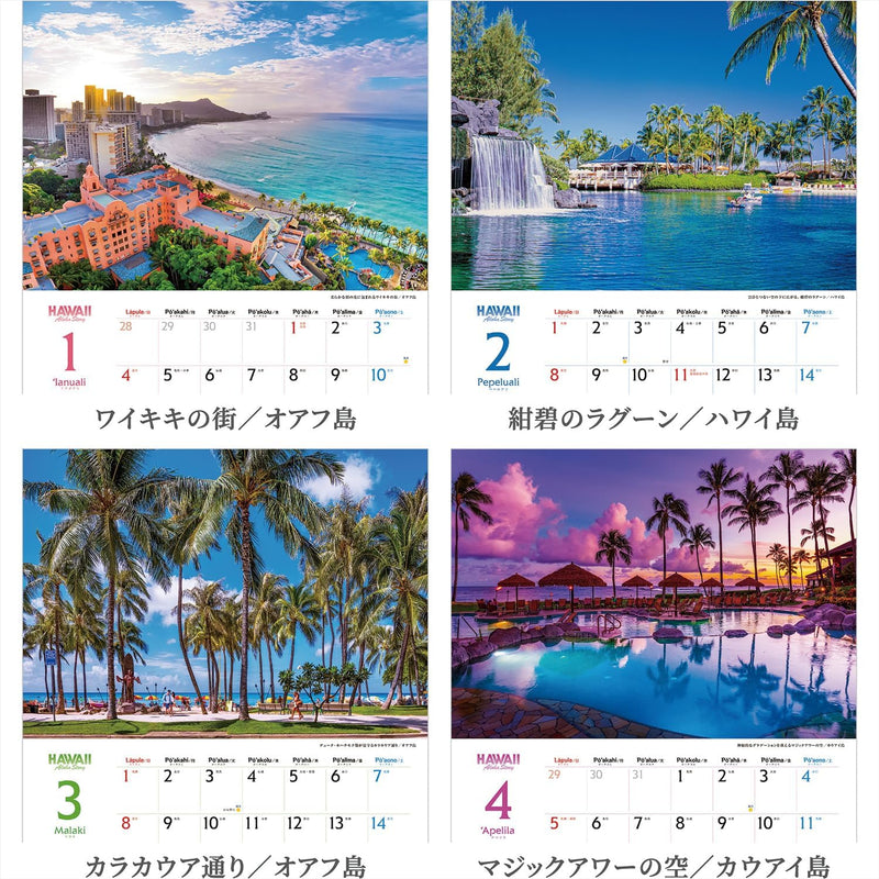 Shashin Koubou Calendar 'HAWAII Aloha Story' 2026 Wall Calendar (with Transparent Holder)