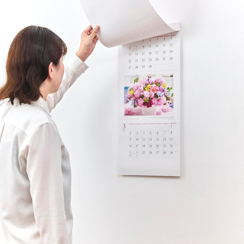 New Japan Calendar 2025 Wall Calendar Floral Healing Moji 2 Months Type NK903