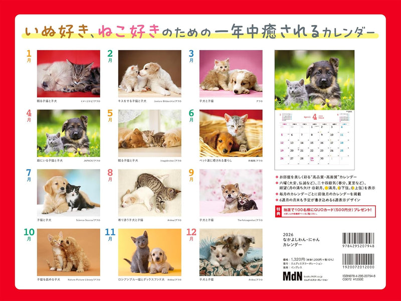 2026 Best Friends: Dogs and Cats Calendar