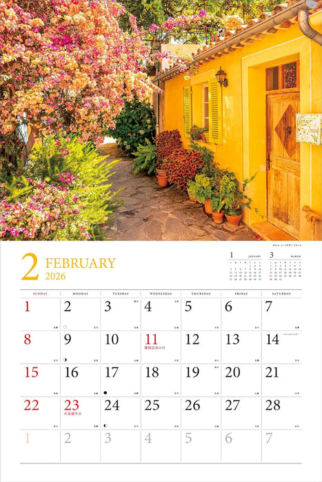 Charming Flower-Filled Corners of the World 2026 Calendar