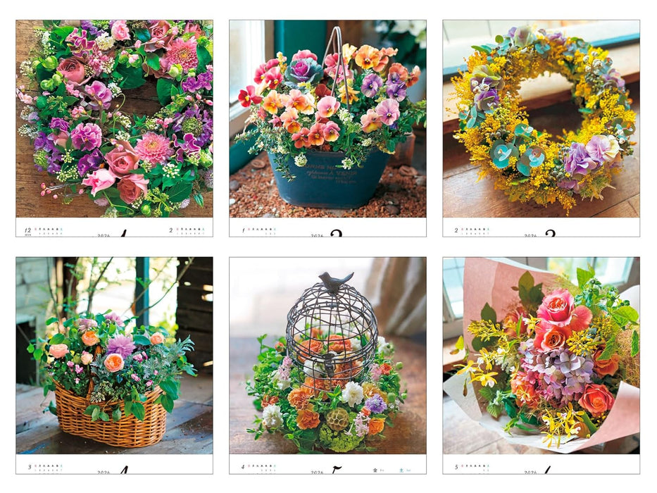 Calendar 2026 Natural Flower Cute Flower Shop's Little Calendar (Monthly/Wall Calendar) (Impress Calendar 2026)