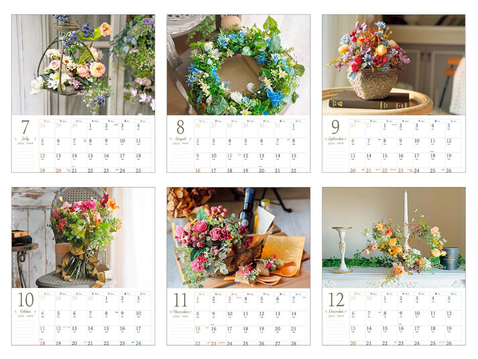 Calendar 2026 Seasonal Natural Elegance: Artificial Flower Design (Monthly/Wall Calendar) (Impress Calendar 2026)