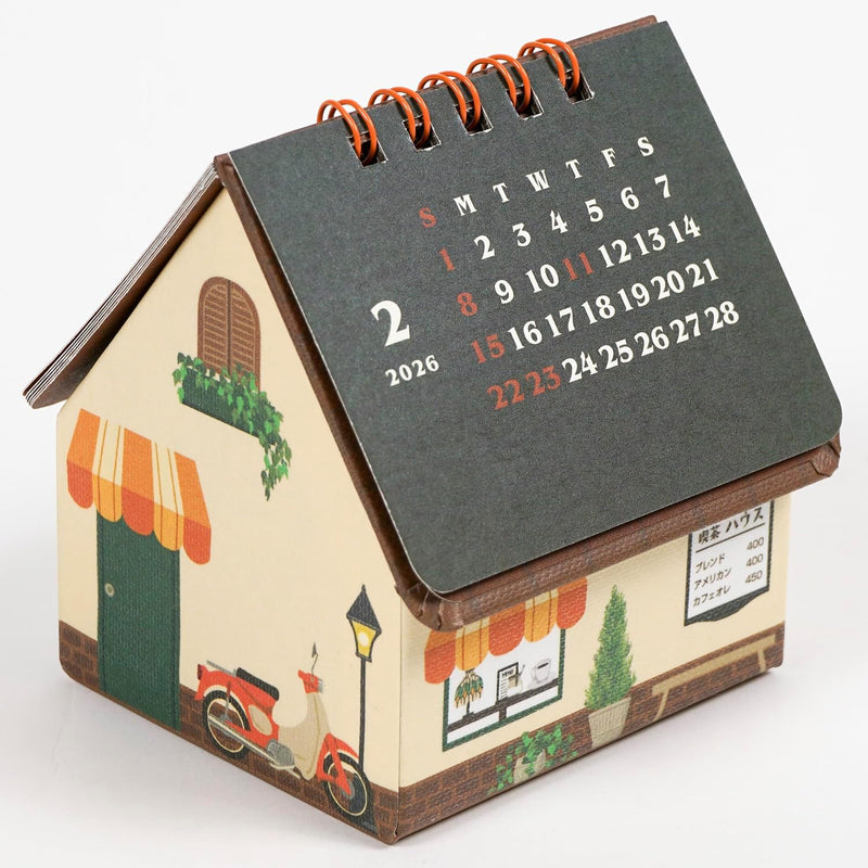 Greeting Life 2026 Desk Calendar House Box Cafe C-1732-TK