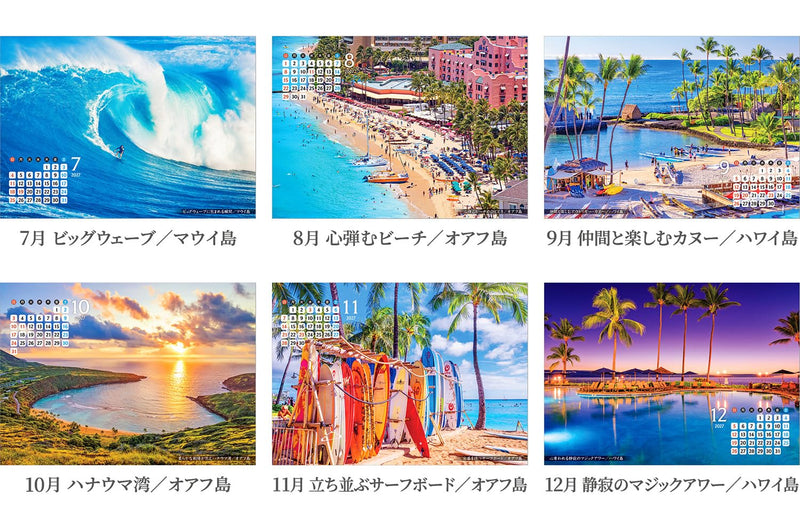 Shashin Koubou Calendar 'HAWAII Aloha Story' 2027 Desk Calendar 144 x 182mm