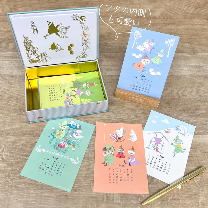 Gakken Sta:Ful 2026 Calendar Moomin Desk Calendar - Book-Shaped Tin with Stand (Snufkin) M21003