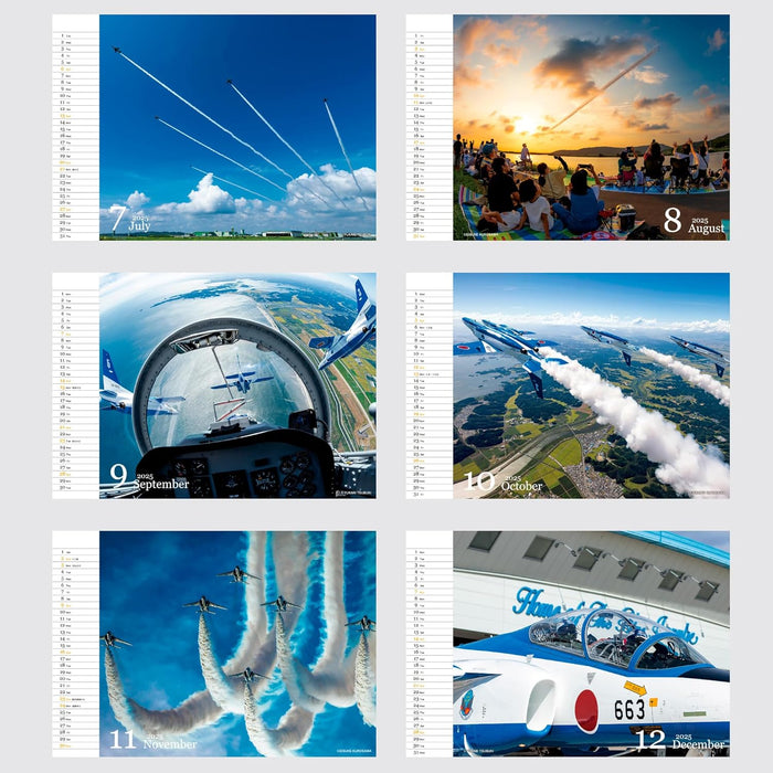 2025  JASDF Japan Air Self-Defense Force Blue Impulse Calendar Desk Calendar 16.7 x 18cm