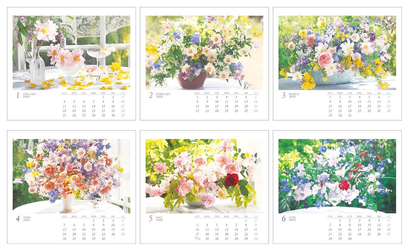 Eijun Takahashi 2026 Mini Flower Calendar (Desk / Wall Calendar)