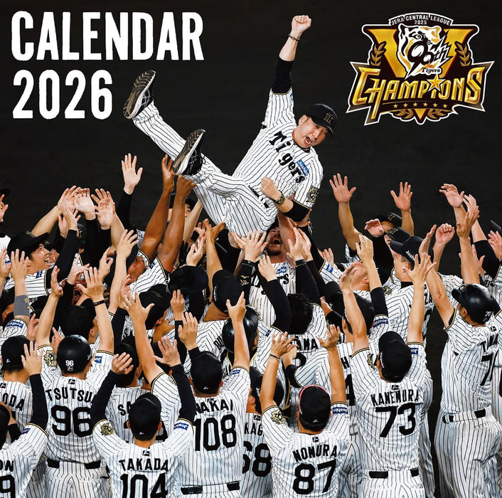 Hanshin Contents Link Hanshin Tigers 2026 Desk Calendar 13 x 13cm CL-586