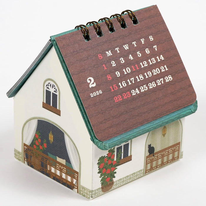 Greeting Life 2026 Desk Calendar House Box Flower C-1731-TK