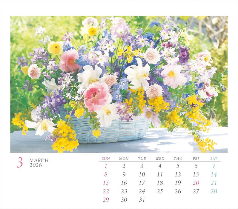 Eijun Takahashi 2026 Mini Flower Calendar (Desk / Wall Calendar)