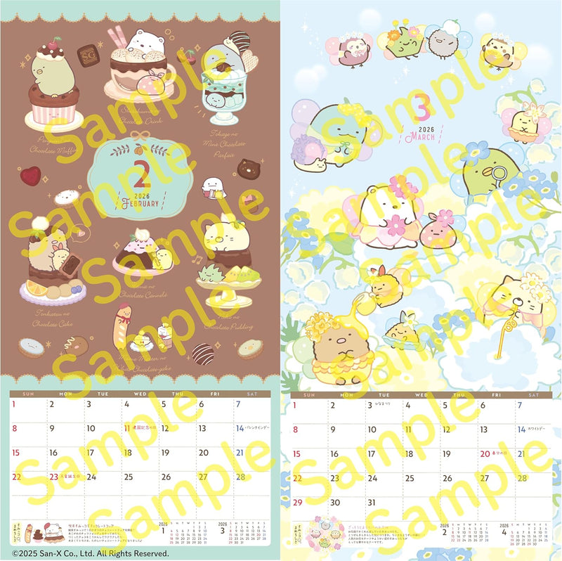 2026 Sumikko Gurashi Wall Calendar