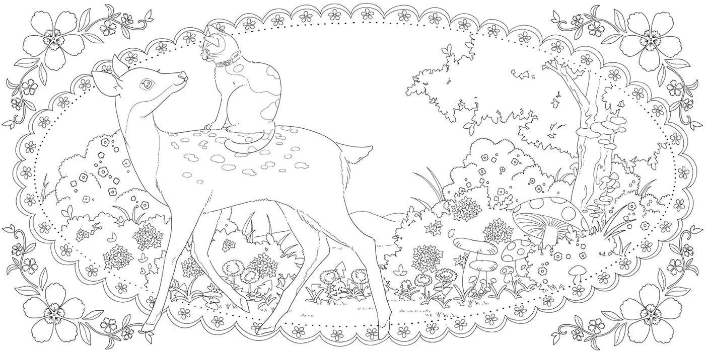 The coloring book - A floral journey of a cat seeking the joyful bell -