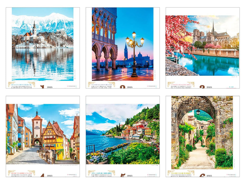 Calendar 2025 Charming Fairy-Tale Sceneries: Delightful Streets and Landscapes from Around the World (Monthly/Wall Calendar) (Impress Calendar 2025)