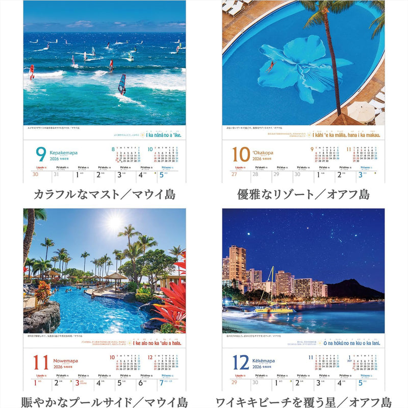 Shashin Koubou Calendar 'HAWAII Aloha Story' 2026 Wall Calendar Small Size 210 x 245