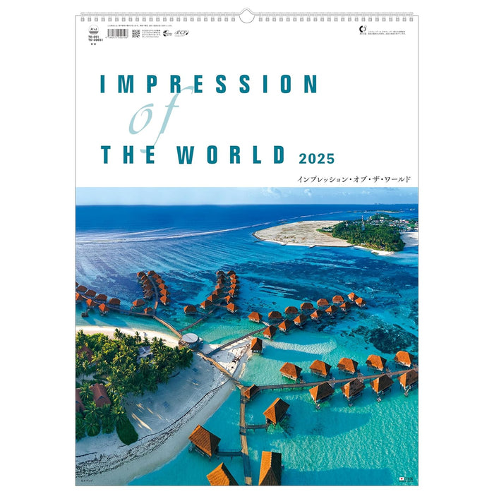 Todan 2025 Wall Calendar Impression of the World 59.8 x 42.5cm TD-30651