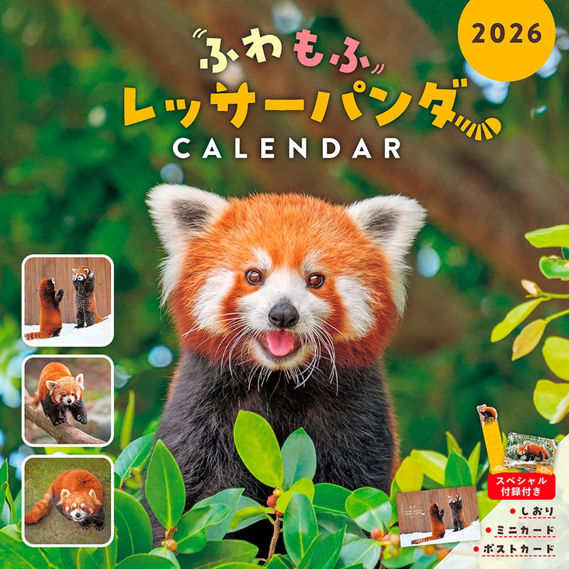 Fuwa Mofu Red Panda 2026 Calendar (Monthly/Wall Calendar/420mm x 210mm) (Impress Calendar 2026)