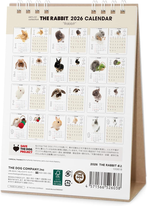 THE RABBIT 2026 Desk Calendar