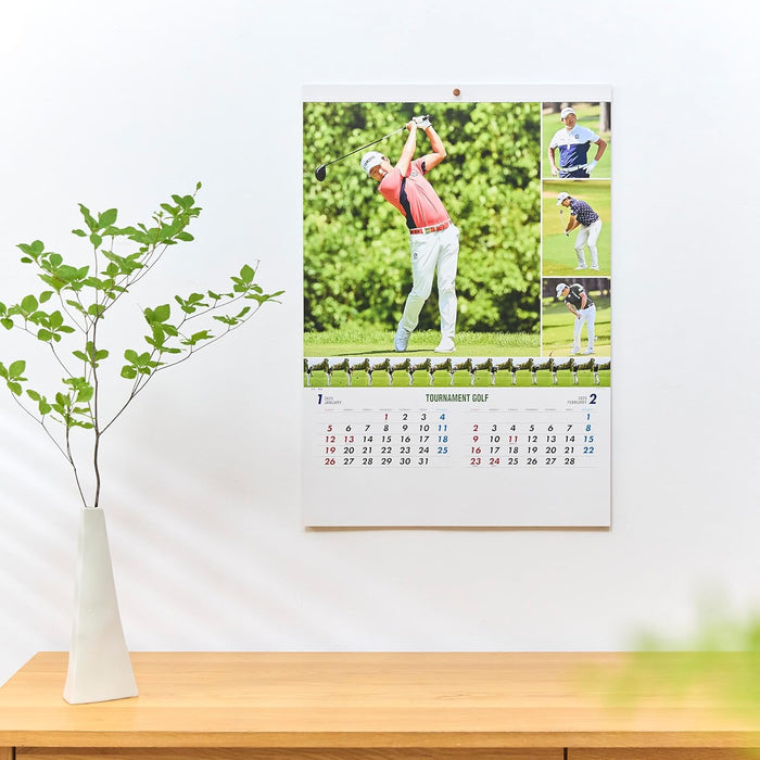 New Japan Calendar 2025 Wall Calendar Tournament Golf NK128 607x425mm