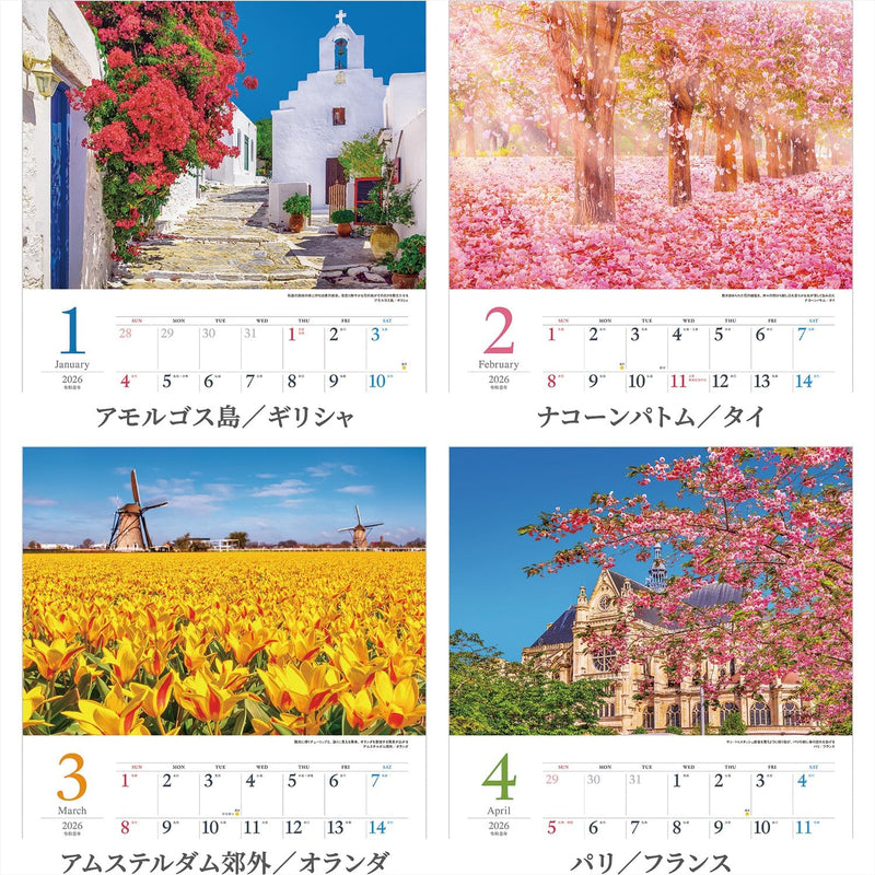 Shashin Koubou Calendar 'Wandering Around Botanical Fields' 2026 Wall Calendar (with Transparent Holder)