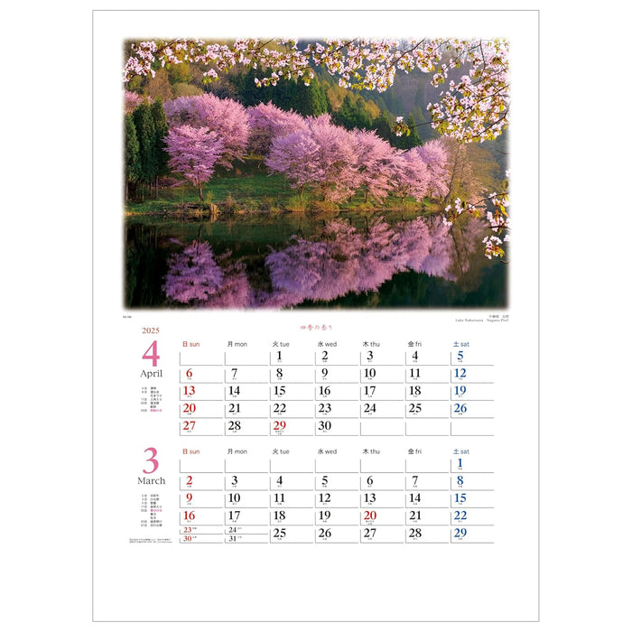 Todan 2025 Wall Calendar The Fragrance of the Four Seasons (Perforated 2-Month) 60.8 x 42.5cm TD-702