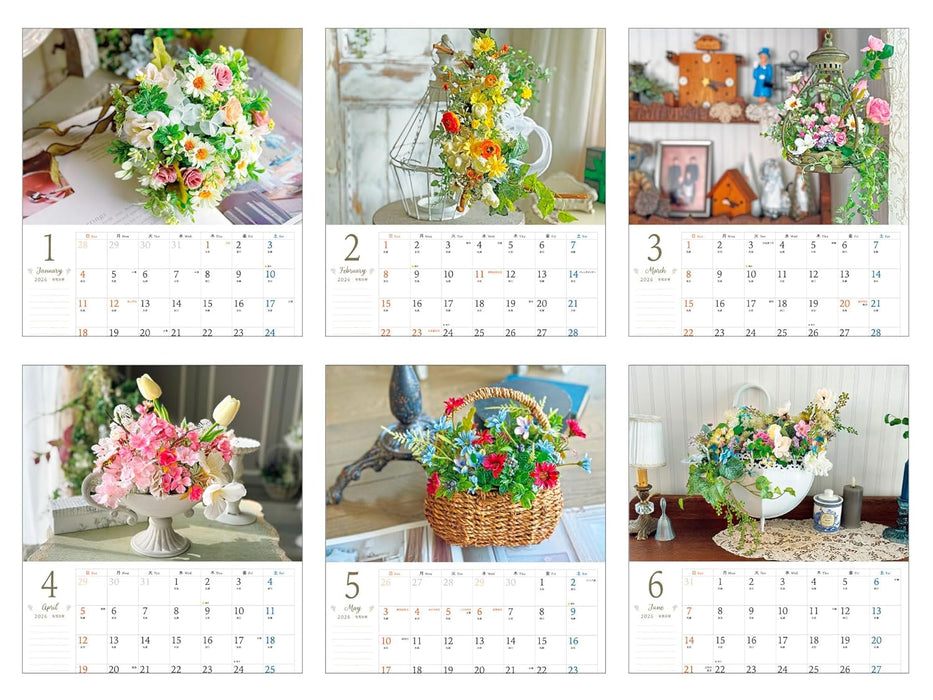Calendar 2026 Seasonal Natural Elegance: Artificial Flower Design (Monthly/Wall Calendar) (Impress Calendar 2026)