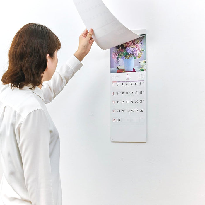 New Japan Calendar 2025 Wall Calendar Flower on the Table Small NK427