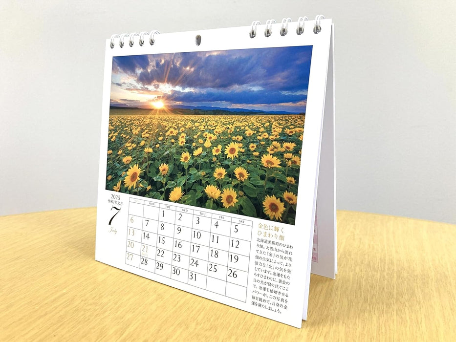 Calendar 2025 Yuchiku Rinoie's Power Spots Desk Calendar (Monthly / Desktop, Ring Binding) (Yama-kei Calendar 2025)