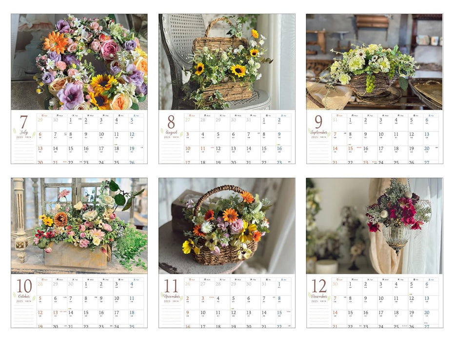 Calendar 2025 Seasonal Natural Elegance: Artificial Flower Design (Monthly/Wall Calendar) (Impress Calendar 2025)