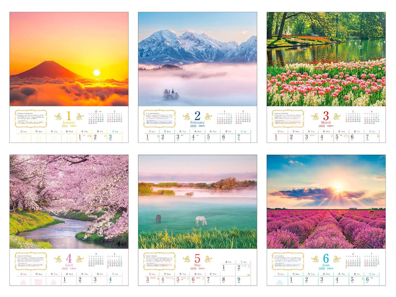 Calendar 2026 Yumily's 'Scenery that Brings Happiness' CALENDAR (Monthly/Wall Calendar) (Impress Calendar 2026)