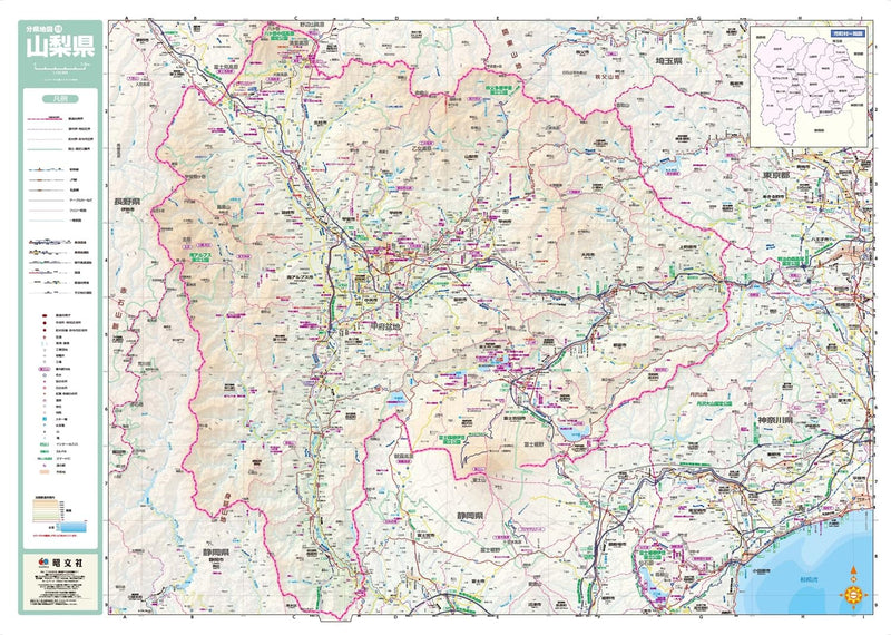 Prefecture Map Yamanashi (Prefecture Map 19)