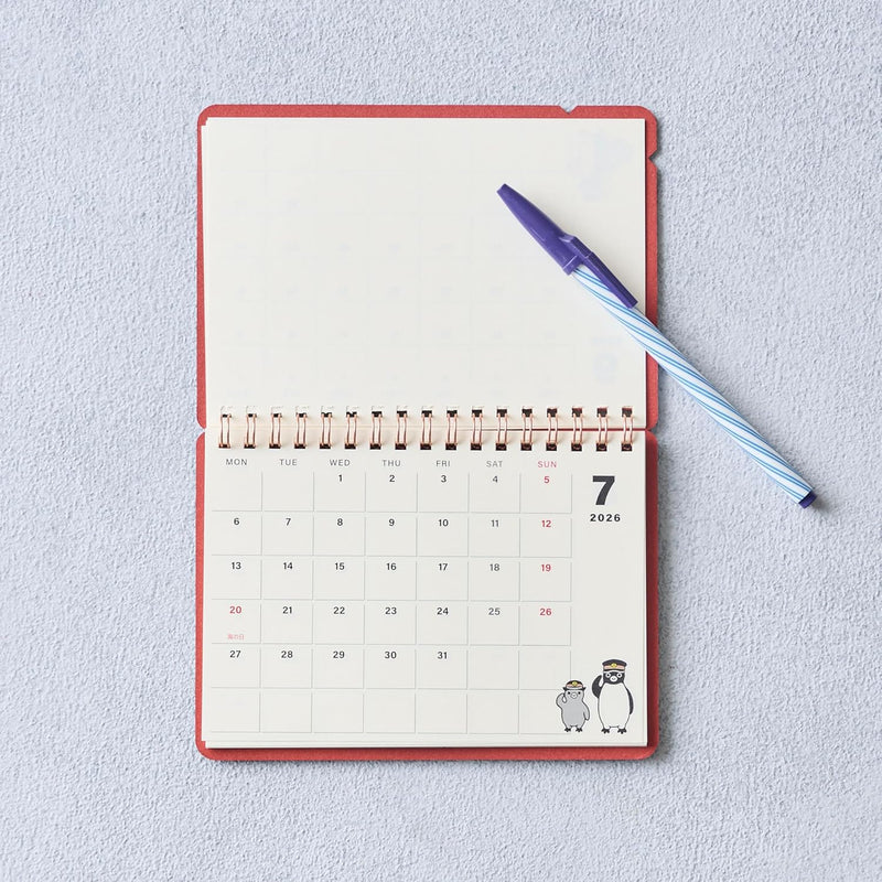 Suica's Penguin Desk Calendar 2026
