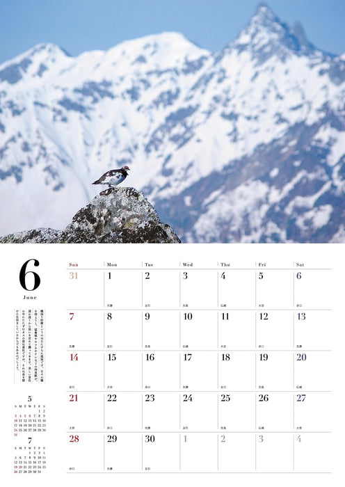 Rock Ptarmigan (Raichou) Seasons of the Sacred Bird 2026 Wall Calendar