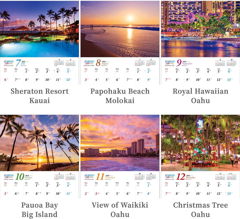 Shashin Koubou HAWAII in the Magic Hour 2025 Wall Calendar (with Holder) 300 x 420mm