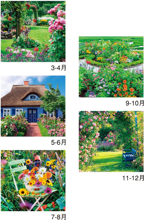 New Japan Calendar 2025 Wall Calendar English Garden NK405 750x504mm