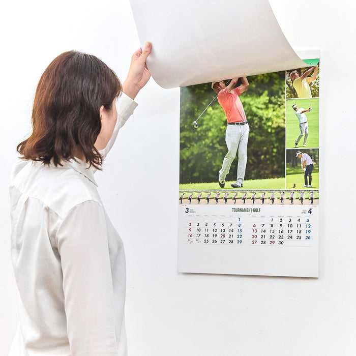 New Japan Calendar 2025 Wall Calendar Tournament Golf NK128 607x425mm