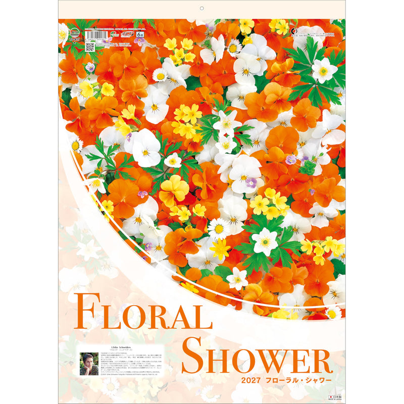 Todan 2027 Wall Calendar Floral Shower 53.5 x 38cm TD-827